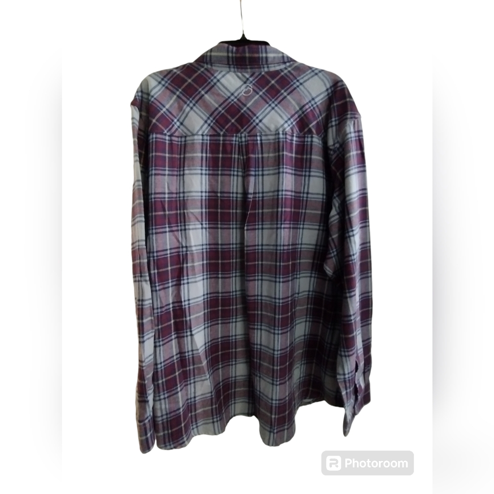 NWOT Magellan Outdoors Canyon Creek Burgundy & Blue Classic Fit flannel 2XL - Picture 3 of 7